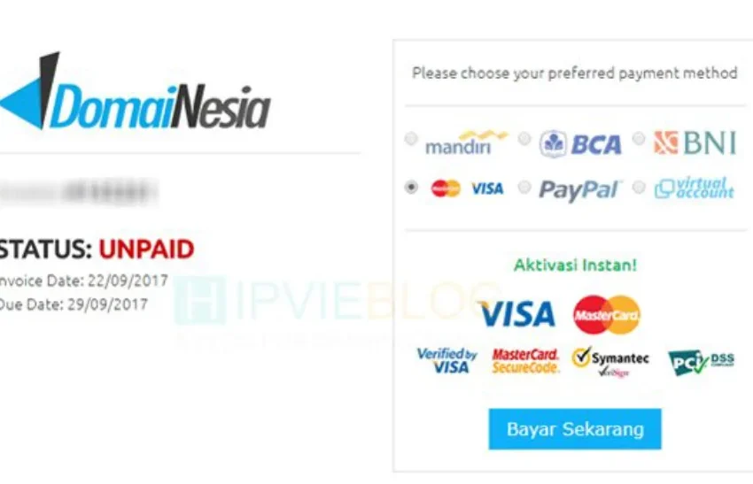  Pembayaran atau Pembelian Domain Dengan Kartu Jenius (Visa)